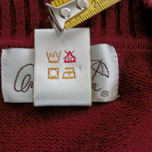 Arnold Palmer Men's Knit V-Neck Pullover Sweater Patterned Size Large Red Grey - Picture 7 of 9